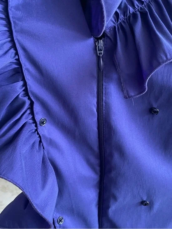 Joseph Ribkoff Purple Ruffled Front Blouse - Picture 3 of 9